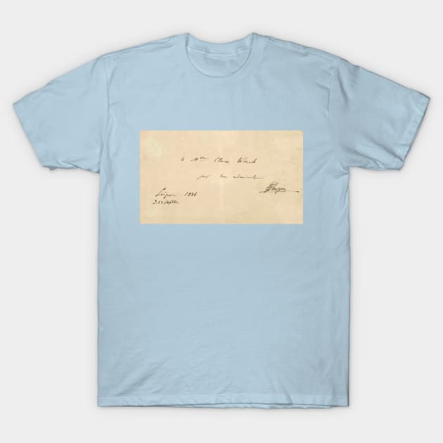 Clara Schumann | Clara Wieck | Chopin | Chopin's dedication to Clara T-Shirt by Musical design